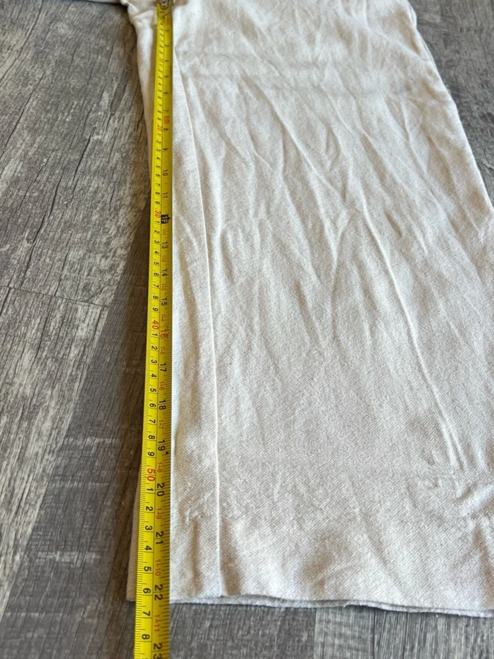 Zara Wide-Leg High-Waist Cotton Linen Cream Trousers Size S